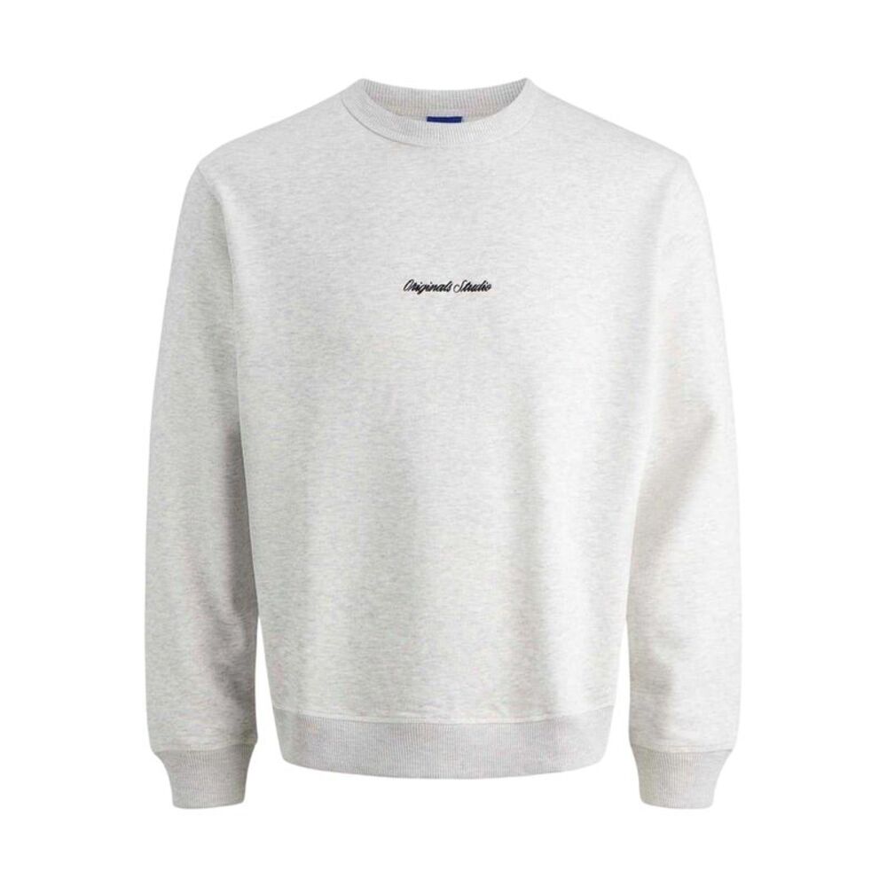 Jack And Jones Mens Crew Neck Sweatshirt / White Melange